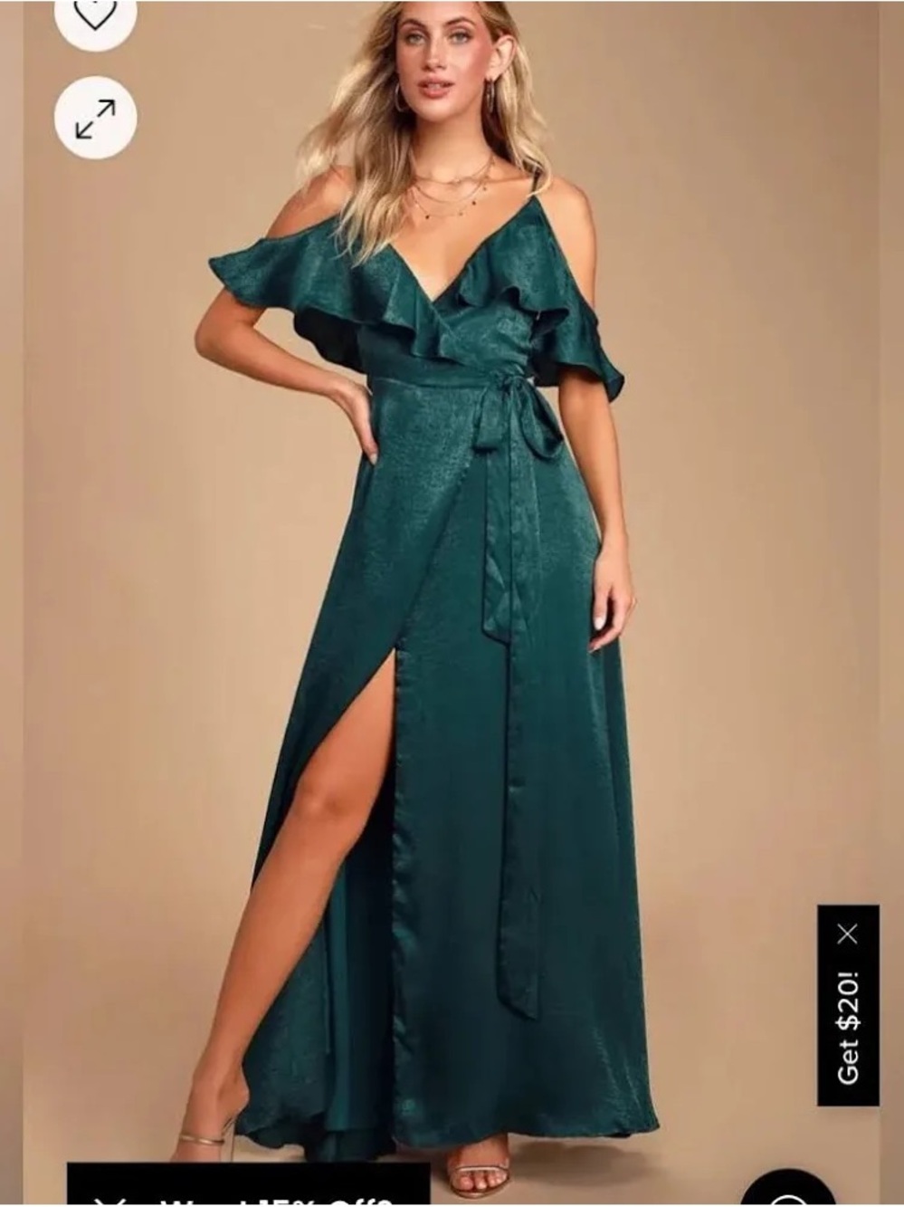 Lulus Satin Wrap Maxi Dress